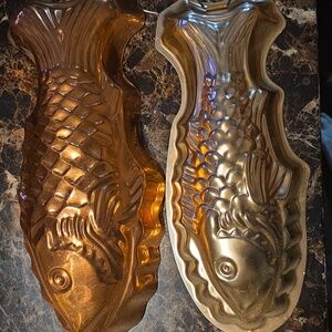 Vintage Copper Fish Molds / Kitchen Decor